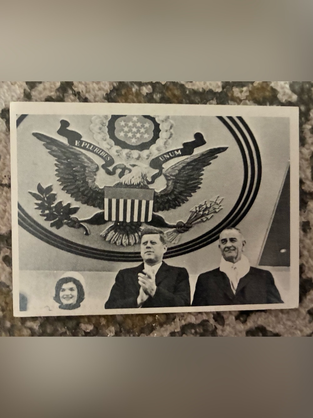 Vintage Topps trading card #67 President JFK & Lyndon B. Johnson Black & White